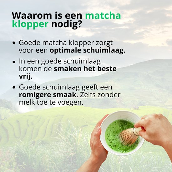 Matcha Klopper - Premium Matcha Whisk - Handgemaakt Sterker Bamboe - 100 borsteltjes - Hoogste Kwaliteit Bamboe - Merkloos