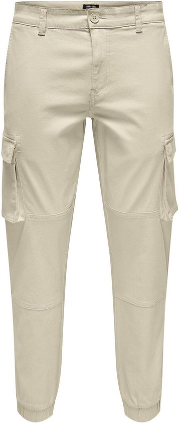 Only & Sons Pantalon Onscam Stage Cargo Cuff Life 6687 N 22016687 Silver Lining Taille Homme - W34