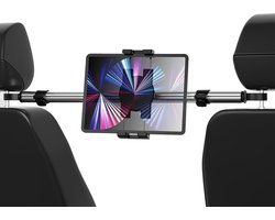 Tablethouder voor auto, tussen de hoofdsteun, uittrekbaar, centrale houder, achterbank, tablet, aluminium autohouder voor iPad Pro Air Mini, iPhone, Galaxy, Switch, Fire 4-12,9 inch