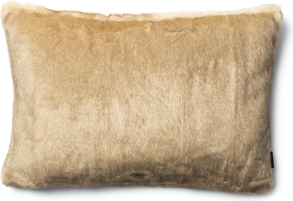 Riviera Maison Kussenhoes, Sierkussen zacht imitatiebont - RM Veran, Kussensloop 65x45 - Bruin