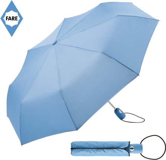 Parapluie Fare Mini - Ø97 cm - AOC - Ouverture et fermeture automatique - Coupe-vent - Polyester/Plastique/Acier - Bleu clair