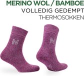 Norfolk - Wandelsokken - Merino wol en Bamboe Mix - Thermische Zacht en Warme Outdoorsokken - Merino wol sokken - Sokken Dames - Wollen Sokken - Fuschia - Maat 39-42 - Gabby