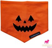 LanaBandana Dogwear | Halloween Pumpkin Smile | Halloweenbandana | Hondenbandana | Knoopbandana | Maat L