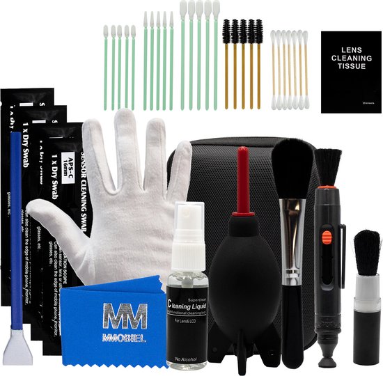 Foto: Mmobiel camera lens cleaning kit 53 stuks lens schoonmaken aps c full frame sensor reinigen incl handleiding