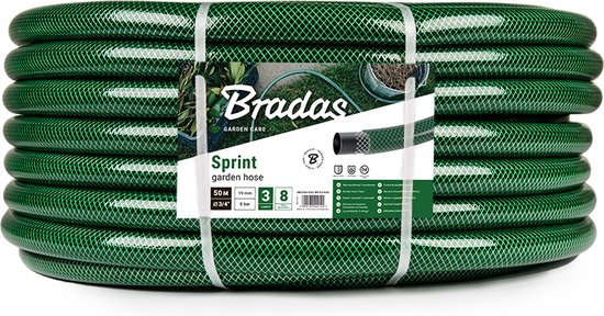 Foto: Bradas tuinslang sprint 50m 1 25mm 1 duims drielaags groen