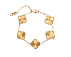 Clover Armband - Goudkleurig | 17 + 5 cm | Stainless Steel | Fashion Favorite