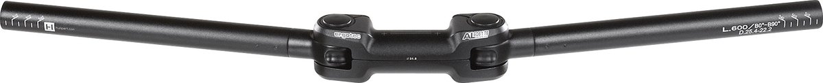 Humpert AHS Superlight Handlebar Ø31,8mm Adjustable, zwart Breedte 600mm