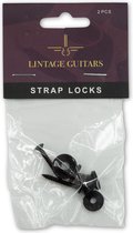 2 Pièces - Straplock Zwart pour Guitare - Ukulélé - Basse - Ukulélé - Straplock avec vis et anneau de protection - Accessoires Guitare Basse - Accessoires de vêtements pour bébé