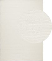 Lifa Living - Wol Vloerkleed - Wit - 160 x 230 cm - 70% Wol en 30% Katoen - Poolhoogte 6 mm - Geweven
