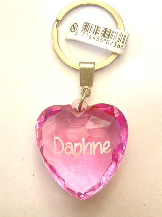 sleutelhanger - Daphne - diamant hartvormig roze