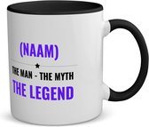 Akyol - the man the myth the legend met je eigen naam koffiemok - theemok - zwart - Legendary - iemand die een legend is - de man - myth - mythe - legendarisch - verjaardagscadeau - verjaardag - cadeau - kado - geschenk - gift - 350 ML inhoud