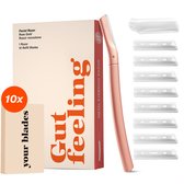 Gutfeeling Dermaplaning Scheermesjes voor Gezicht & Wenkbrauw - Veilig Mesje - Voor Vrouwen - Premium Kwaliteit - Facial Razor - Epileren - Set van 10 mesjes + Beschermkapje