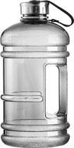 Gym Waterfles met Handvat - Grote Drinkfles Zwart - 2 Liter