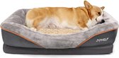 Luxe Orthopedisch Hondenkussen - Medium Memory Foam Hondenbed - 80x56x18cm - Verwijderbare/Wasbare Hoes - Grijs