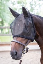 Harry's Horse Vliegenmasker met oren Zwart XL - Vliegendeken | Zwart | Vliegenmasker paard