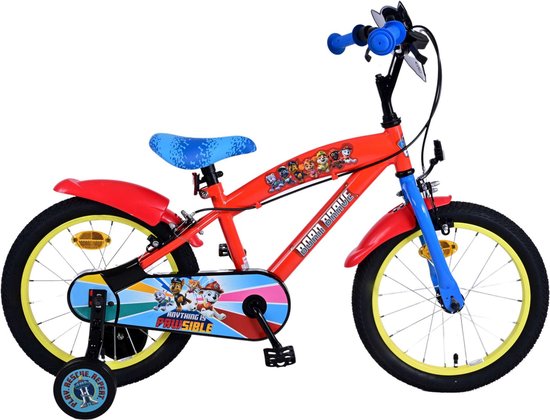 Vélo pour enfants Paw Patrol - Garçons - 16 pouces - Rouge - Deux freins à main