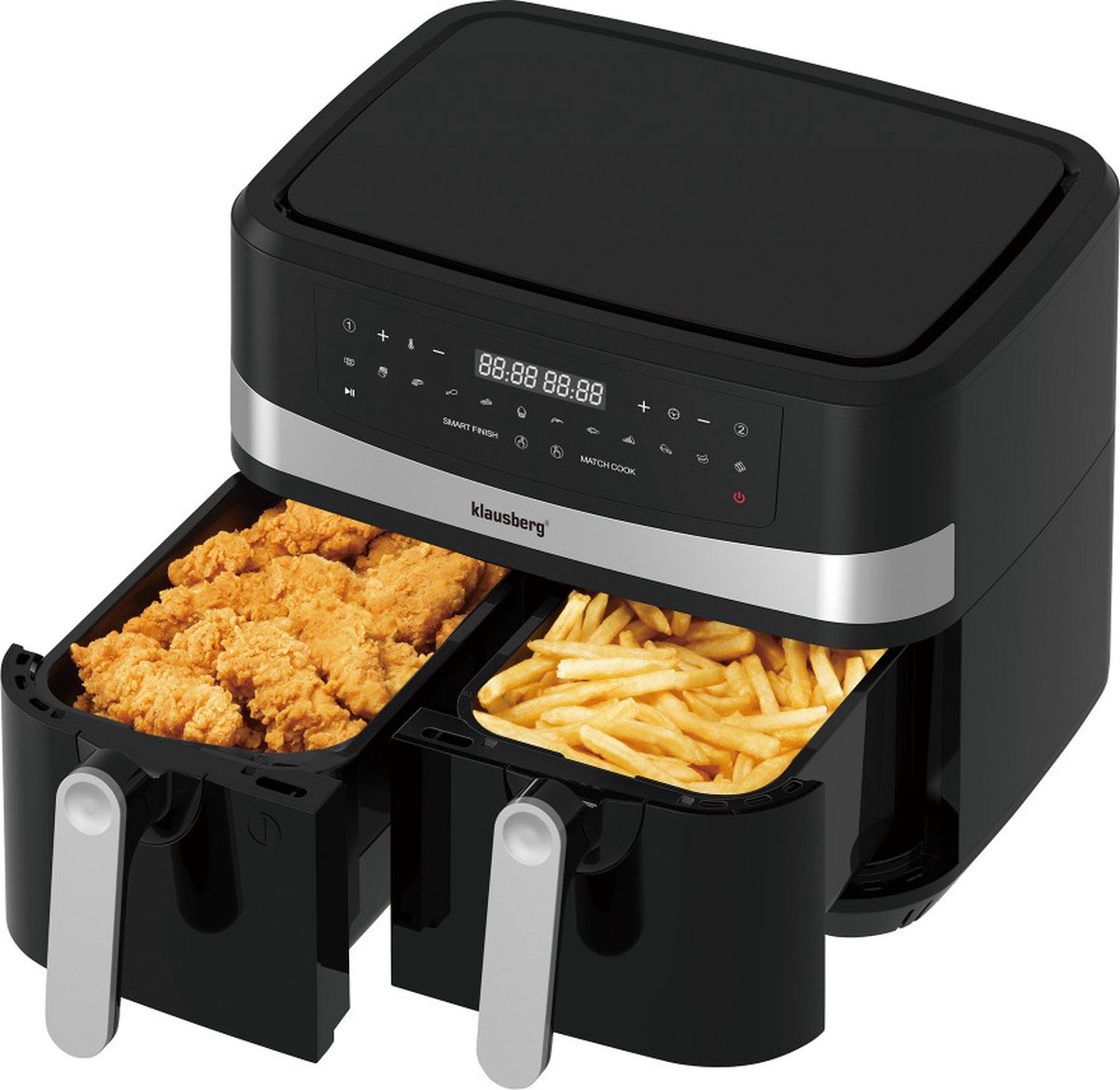 Klausberg 7573 Dubbele Airfryer XXL met Touchscreen - afbeelding 2