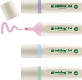 edding 24 EcoLine highlighter - set van 4 pastelkleuren - 4 highlighters - beitelvormige punt 2-5 mm - voor snel en gemakkelijk markeren en accentueren van teksten en notities - recyclebaar materiaal