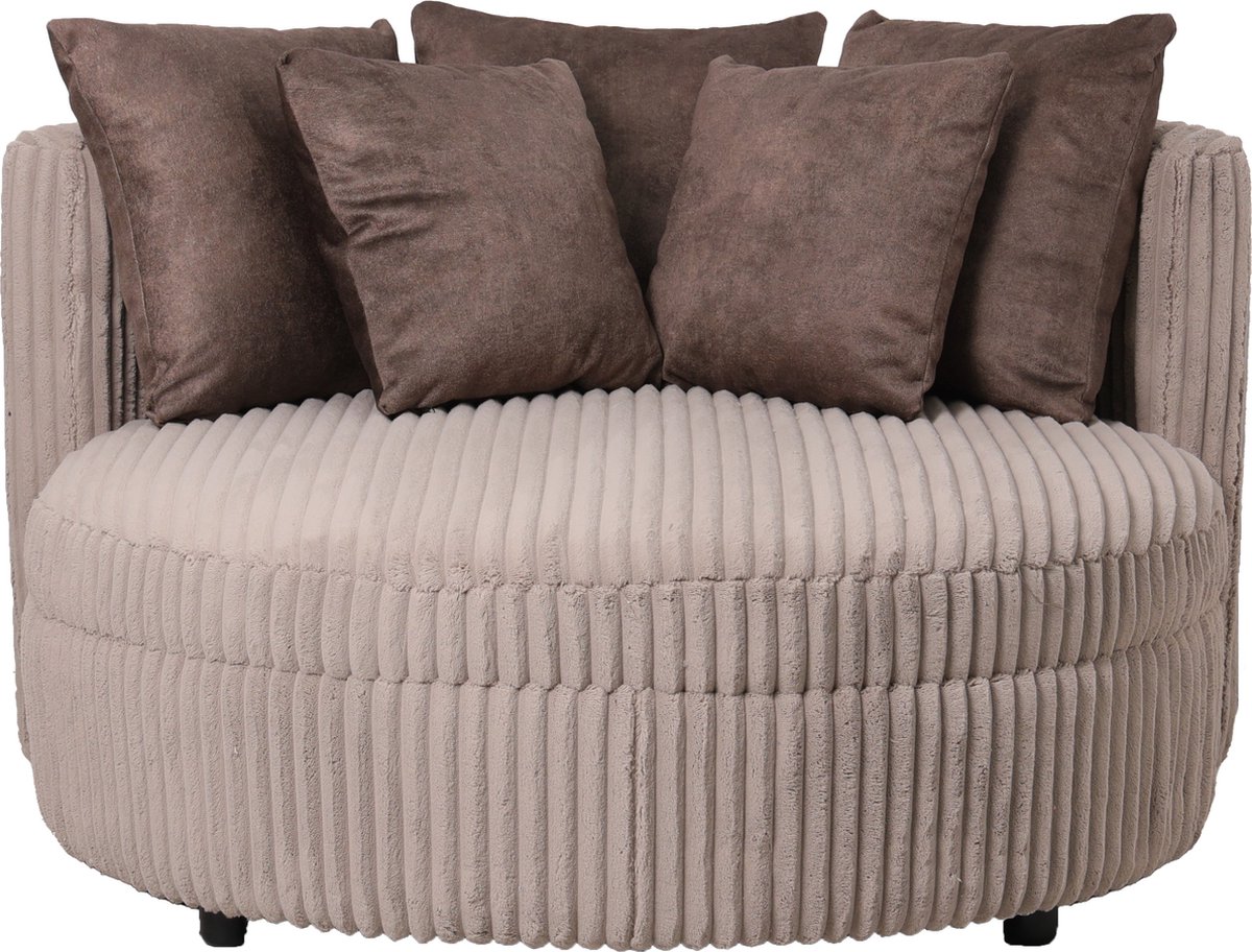 PTMD - Fauteuil Fayen - Taupe - 121x121x68cm