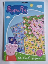 Peppa Pig knutselpapier, set van 10 A4 bladen met verschillende afbeeldingen, knutsel, goedkoop kindercadeautje