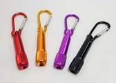 Porte-clés en aluminium LED - lampe de poche avec mousqueton - 10cm - Lampe LED Porte-clés - Lampe Cintre - Lampe porte-clés
