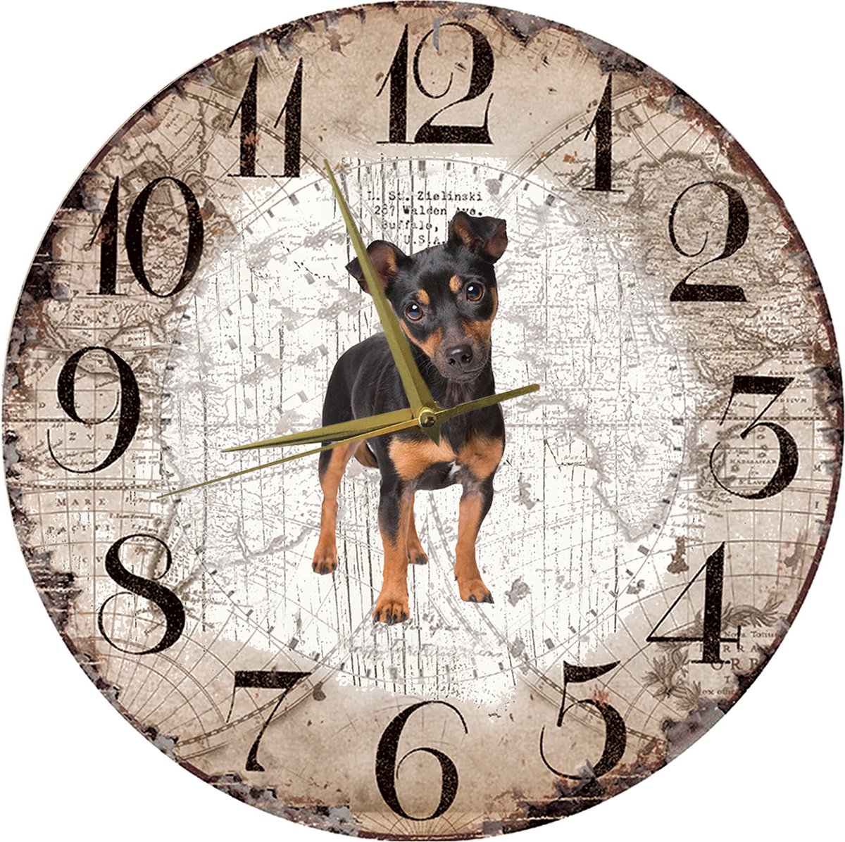 Houten Klok - 30cm - Hond - Jack Russel
