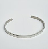 Bangle heren - Zilveren armband - mannen sieraad - Premium Stainless Steel - gepolijst - Minimalistische sieraden