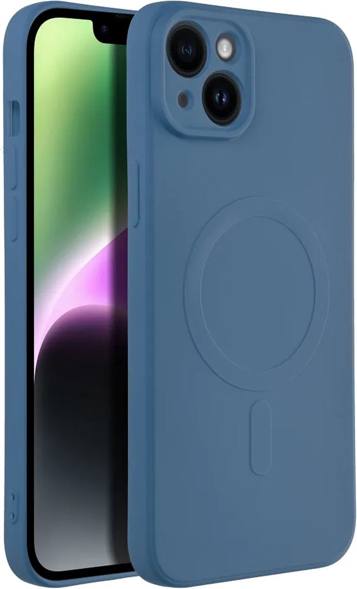 Casify Siliconen Hoesje met MagSafe voor iPhone 15 Plus - Blauw