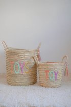 Opbergmanden - set van 2 - pastel - kinderkamer - Speelgoedmand - decoratie - geboortegeschenk - cadeau - kinderkamer - opberger - palmbladeren - decoratie - maatwerk - handgemaakt - toys