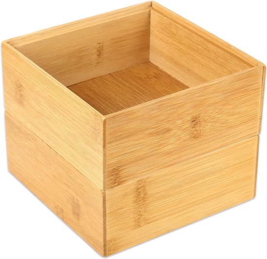 DBREAKS 6-delige set lade-organizer, opbergbox bamboe, organisatiesysteem houten lade stapelbaar