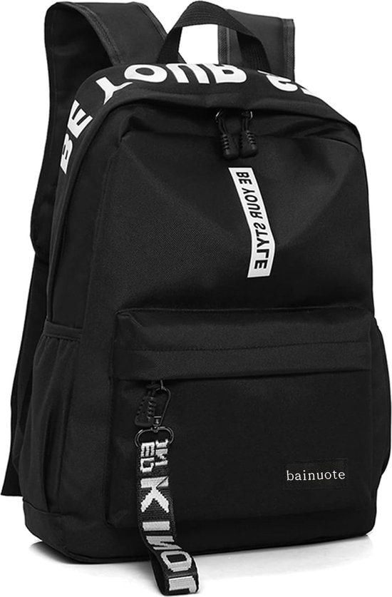 schoolrugzak, uniseks schooltas tieners, schooltas, ergonomische boekentas, canvas schoolrugzak, waterdichte daypack, voor school, werk, vrije tijd Rucksack,schulrucksack, zwart