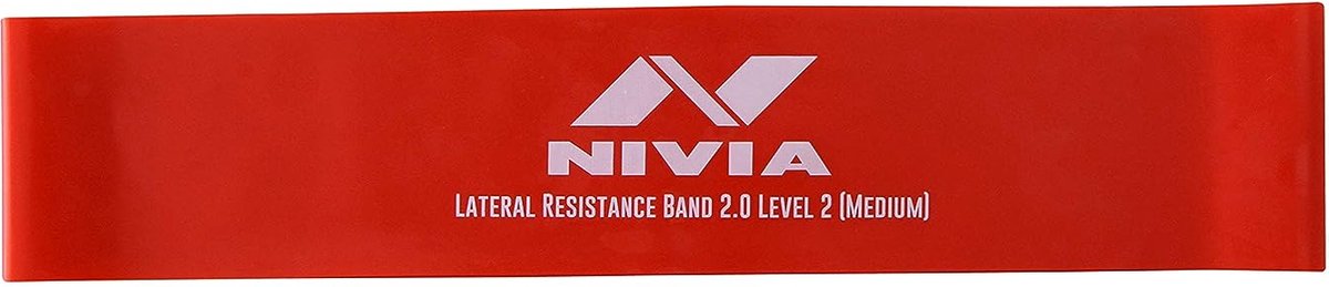 Nivia Lateral 2.0 weerstandsbanden/oefenbanden voor stretching en zware trainingen, voor thuis en in de sportschool, weerstandsbanden voor mannen en vrouwen, voor thuisfitness en training, (1 stuks, rood niveau-2)