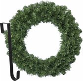 Kerstkrans 60 cm - groen - met hanger/ophanghaak - kerstversiering