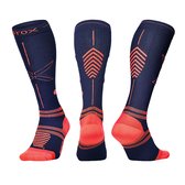 STOX Energy Socks - 2 Pack Sportsokken voor Mannen - Premium Compressiesokken - Kleuren: Donkerblauw/Geel en Navy/Oranje - Maat: Medium - 2 Paar - Voordeel - Mt 40-44