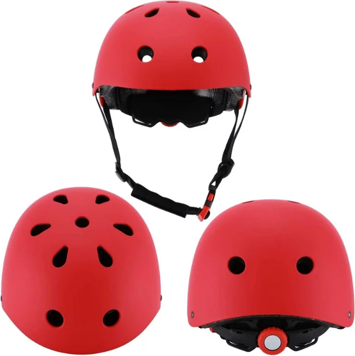 Hunta® Kinderhelm Maat S – Rode Verstelbare Fietshelm en Sporthelm – Voor Inline Skates, Rolschaatsen, Skateboarden en Fietsen — afbeelding 2
