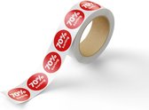 70% korting stickers - 40 mm rond - 500 stuks op rol - Kortingstickers - 70% korting - sale stickers 70%