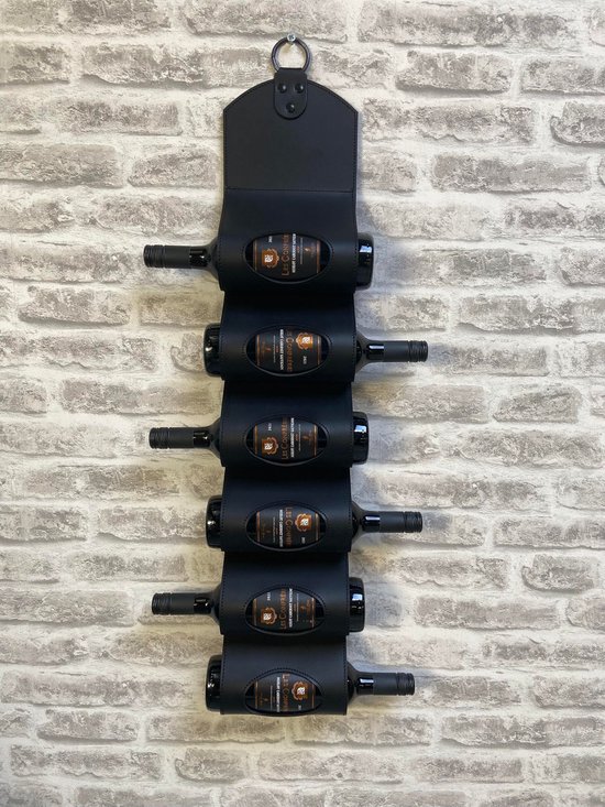 DanDiBo Wijnrek muur metaal zwart design 96603 flessenrek