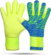 Nivia Latex Ashtang Football/Soccer Goalkeeper Gloves with Wrist Support for Men and Women (SkyBlue/F.Green, Size: Medium) | Material: Rubber | Comfortable fit | ‎Extra grip | Football gloves | Cushioned Rubber Plam