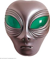 Widmann - Alien Kostuum - Buitenaards Wezen Masker - Zilver - Carnavalskleding - Verkleedkleding