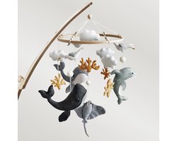 Product: Fay&May® Boxmobiel Dolfijn en Manta – Vilt – 100 % Handgemaakt – No Plastic, van het merk 