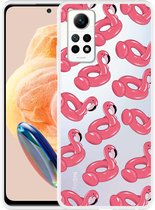 Cazy Hoesje geschikt voor Xiaomi Redmi Note 12 Pro 4G Inflatable Flamingos