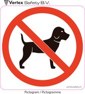 Vertex Pictogram Verboden voor honden - voor binnen & buiten - 10x10 cm