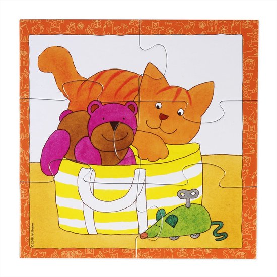 Dikkie Dik puzzel 4 in 1 educatief peuter speelgoed - kinderpuzzel 4x6x9x16 stukjes leren puzzelen - cadeautip puzzel 3 jaar en ouder - Bambolino Toys - Bambolino