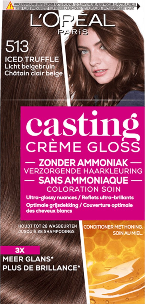 6x L'Oréal Casting Crème Gloss Haarkleuring 513 Iced Truffle - Licht beigebruin