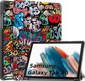 Case2go - Housse de tablette pour Samsung Galaxy Tab A9 (2023) - Housse à trois volets avec fonction auto/réveil - 8 pouces - Graffiti