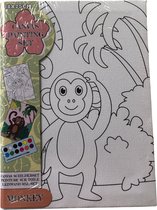 Leeuw schilderen aap schilderen olifant schilderen tijger schilder dieren schilderen DIY voor kinderen schilderij maken voor kinderen canvas kinderschilderij met waterverf en penseel knutselpakket canvas inclusief verf en kwast schilder set canavas