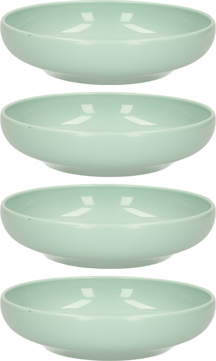 Plasticforte Kommetje/schaaltje - 8x - mintgroen - D16 x 4 cm - 520 ml - kunststof