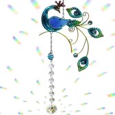 Peacock Crystal Suncatcher hanger hangende kroonluchter prisma regenboog maker ornament voor ramen zon catcher huis tuin decoratie'