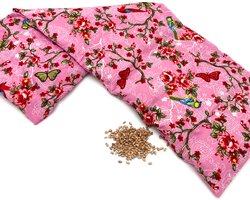 Pittenzak XL Met Pit! – Wasbare hoes - Zachte/geurloos tarwe – Pittenkussen – Made in BE/NL – Roze bloesem vogels
