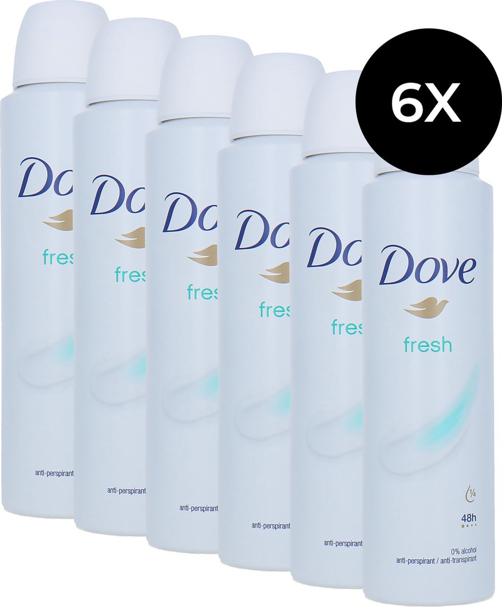 Goedkoopste Dove Fresh Deodorant Spray - 6 x 150 ml